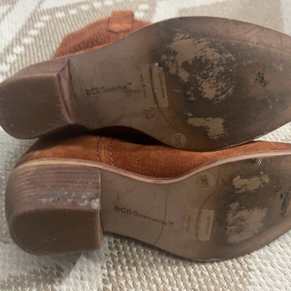 BCBGeneration Tan Suede Western Ankle Boots - Picture 5 of 6